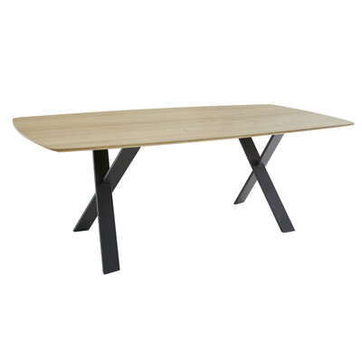 Esstisch Cinque Passi - Bootsform, LB ca. 220x95cm,  Asteiche massiv bianco 3026245