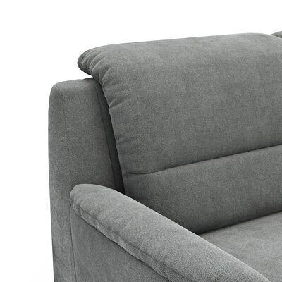 Ecksofa Cornella Plus - 2-Sitzer mit Ecke und Abschlussteil rechts inkl. Relaxfunktion (motorisch) und Kopfteilverstellung, Stoff, Anthrazit