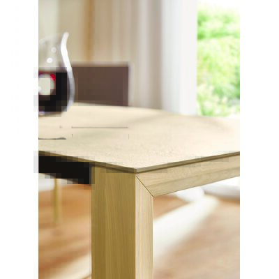 Esstisch Cambre - LB ca. 220x90 cm, ausziehbar, Keramik, Beige