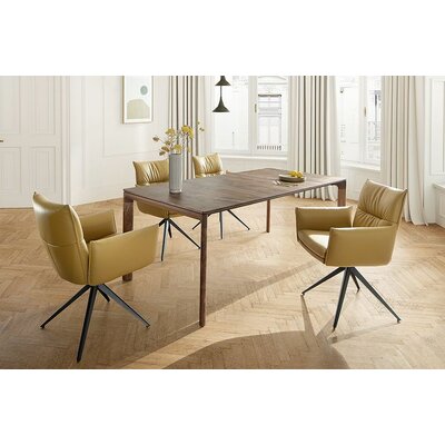 Esstisch 3400 - ausziehbar, LB ca. 220x100 cm, Astiger Nussbaum massiv
