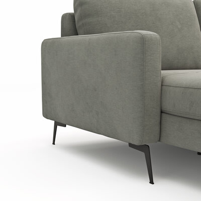 Wohnlandschaft Enna - Longchair links, 2,5-Sitzer, Ecke rechts, Stoff, Grau