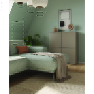 Ecksofa Benissa - 2,5-Sitzer mit Longchair rechts inkl. Sitztiefe und Rückenlehne verstellbar, Stoff, Mint