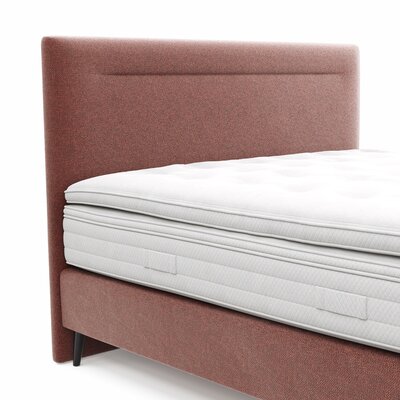 Boxspringbett Navelli 1 - Liegefläche ca. 180x200 cm, Stoff, Rot