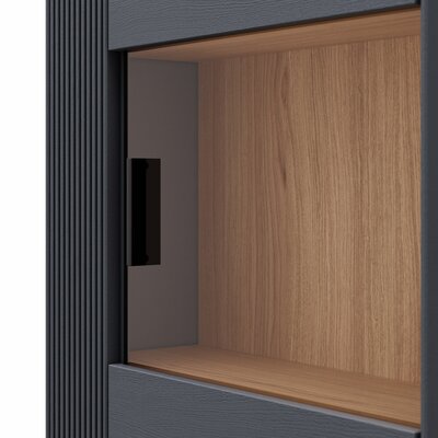 Hängevitrine Estana - Eiche massiv, Anthrazit