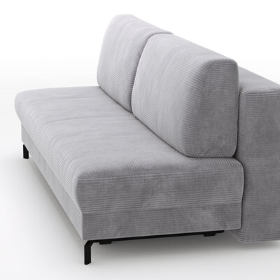 Schlafsofa Salema - 3-Sitzer mit Schlaffunktion (Liegefläche ca. 140x200 cm), Stoff, Hellgrau
