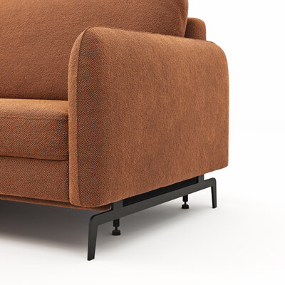 Ecksofa Enna - Longchair Links mit 1,75-Sitzer, inkl. motorischer Relaxfunktion, Stoff, Terracotta
