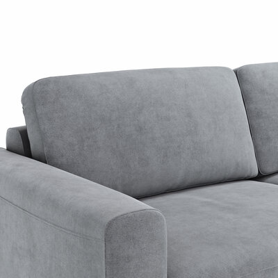 Ecksofa Oviedo - Ecke links mit 2,5-Sitzer, Stoff, Grau