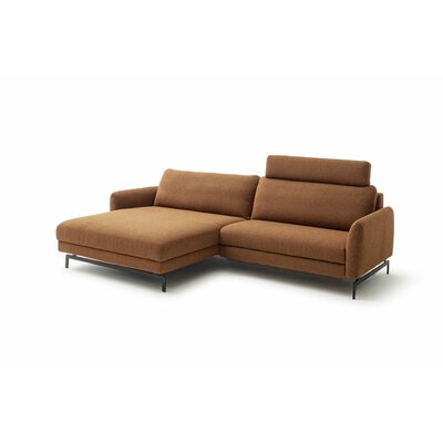 Ecksofa Enna - Longchair links mit 1,75-Sitzer, Stoff, Terracotta
