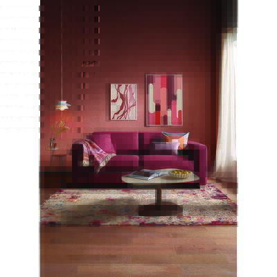 Sofa Lumaria - 3-Sitzer mit Schlaffunktion, Stoff, Bordeaux