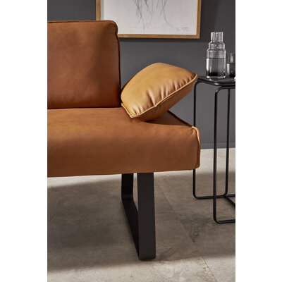 Polsterbank Elda - Breite ca. 236 cm, Leder, Cognac