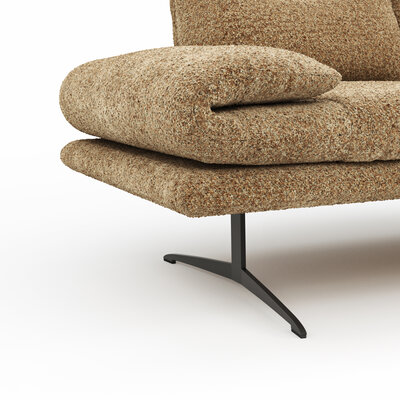 Sofa Lucero 2.0 - 2-Sitzer klein inkl. Rückenlehne, Stoff, Cognac