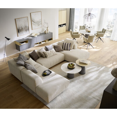 Sideboard 3900 - BHT ca. 260x55x45 cm, Lack, Steingrau