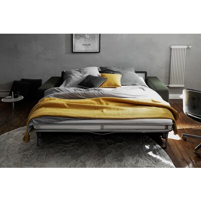Sofa Nuoro - 3-Sitzer inkl. Schlaffunktion, Stoff, Olivgrün