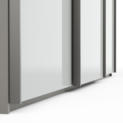 Schwebetürenschrank Marbella - B. ca. 250 cm, Glas, Weiß