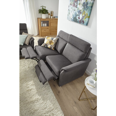 Sofa Arima H - 2-Sitzer inkl. Relaxfunktion (motorisch), Stoff, Dunkelbraun