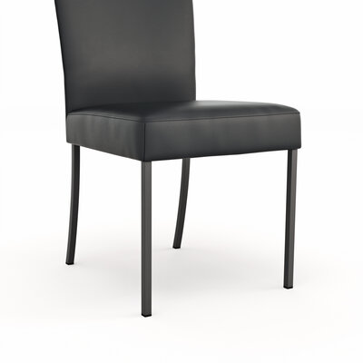 Stuhl Penthouse - Leder, Schwarz, 4 Fuß, Metall, Schwarz