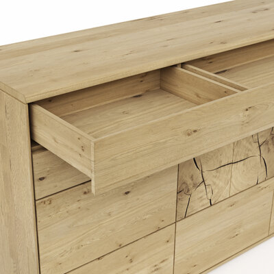 Sideboard Amora - Wildeiche massiv bianco
