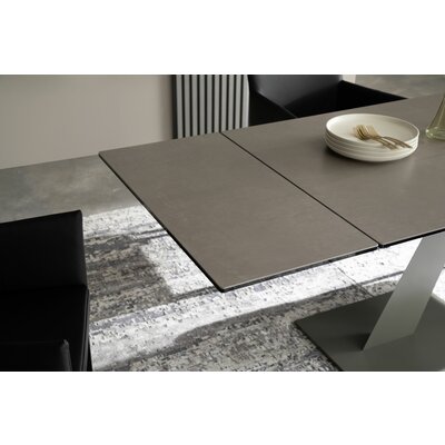 Esstisch Iseo - LB ca. 140x80 cm, ausziehbar, Keramik, Grau