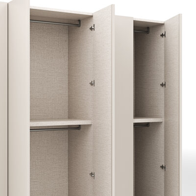 Drehtürenschrank Loretto - B ca. 280 cm, Melamin, Perlmutt