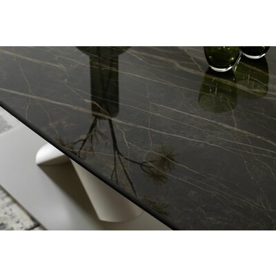 Esstisch Savona - LB ca. 280x100 cm, Fix, Keramik, Schwarz, Bootsform