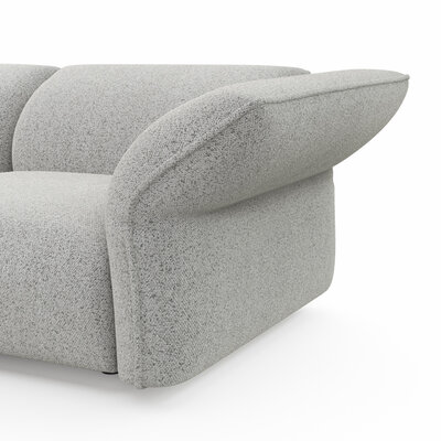 Ecksofa Motone - Ecke links mit 2,5-Sitzer, Stoff, Hellgrau