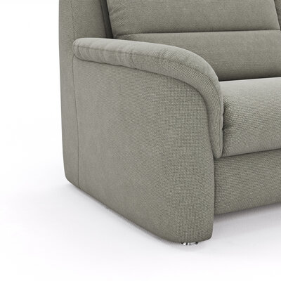 Ecksofa Cornella Plus - 2-Sitzer mit Ecke und Abschlussteil rechts inkl. Relaxfunktion (motorisch) und Kopfteilverstellung, Stoff, Nougat