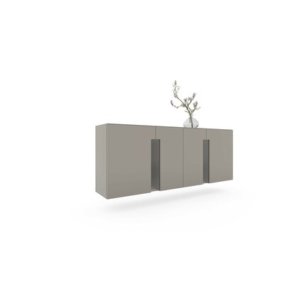 Sideboard 3900 -  Hängend inklusive Beleuchtung, Lack matt, Hellgrau 129538