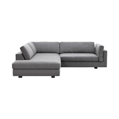 Ecksofa Aprino 3 - Ecke links mit 2,5-Sitzer, Stoff, Grau 117684