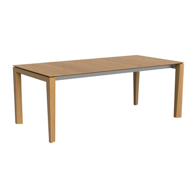 Esstisch 3400 - ausziehbar, LB ca. 200x100 cm, Asteiche massiv, Geölt, Gedrehter Fuss 107023