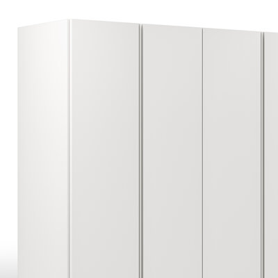 Drehtürenschrank Loretto - B ca. 280 cm, Melamin matt, Weiß