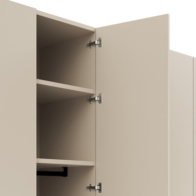 Drehtürenschrank Matera - BTH ca. 301x60x235 cm, Lack Kaschmir, Abs. Pfirsich