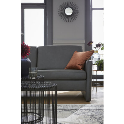 Sofa Arima N - 2-Sitzer, Leder, Anthrazit