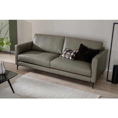 Sofa Cuneo Klassik - 2-Sitzer, Leder, Graubraun, Relaxfunktion, motorisch