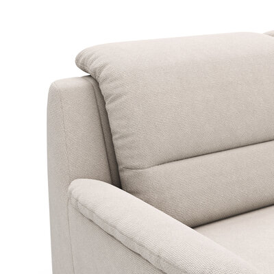 Ecksofa Cornella Plus - 2-Sitzer mit Ecke und Abschlussteil rechts inkl. Relaxfunktion (motorisch) und Kopfteilverstellung, Stoff, Rosé