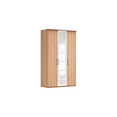 Drehtürenschrank Viana - B. ca. 136 cm, Furnier, Kernbuche, Weiß 106200
