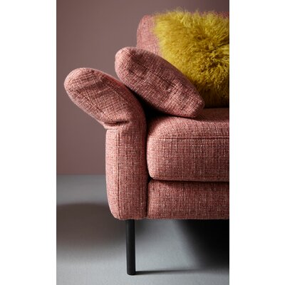 Ecksofa Enna - 3-Sitzer mit Ecke rechts inklusive Sitzvorzug (motorisch), Stoff, Koralle