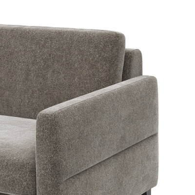 Ecksofa Arima N - Longchair mit 2,5-Sitzer rechts inkl. Kopfteil verstellbar, Stoff, Mocca