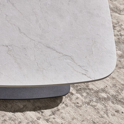 Couchtisch Camas - LBH ca. 100x65x42 cm, Keramik, Creme