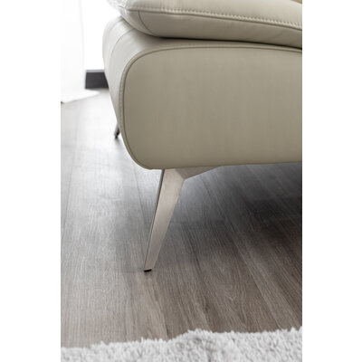Ecksofa Collina - 2,5-Sitzer, Longchair rechts, inklusive Kopfstütze, Leder, Ecru