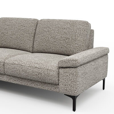 Ecksofa Matero - Ecke mit 2-Sitzer rechts, Stoff, Graubeige