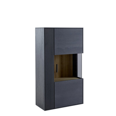 Hängevitrine Estana - Eiche massiv, Anthrazit 3028231