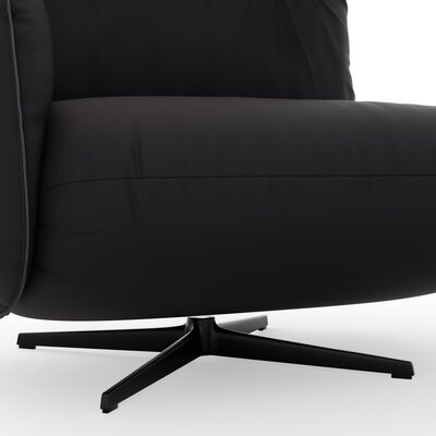 Loungesessel Lovere - Leder, Schwarz, Armlehne links