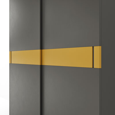 Schiebetürenschrank Loretto - B ca. 280 cm, Lack matt, Anthrazit
