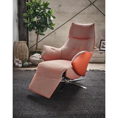 Relaxsessel Girona -  Relaxfunktion (motorisch) und Aufstehhilfe, Stoff, Leder, Rose