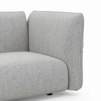 Ecksofa Motone - Ecke links mit 2,5-Sitzer, Stoff, Hellgrau