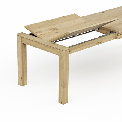 Esstisch Amora - ausziehbar, LB ca. 200x100 cm, Wildeiche massiv bianco