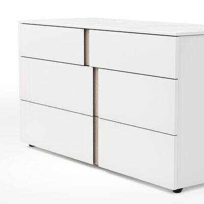Kommode Loretto - BHT ca. 127x70x51 cm, Lack matt, Weiß