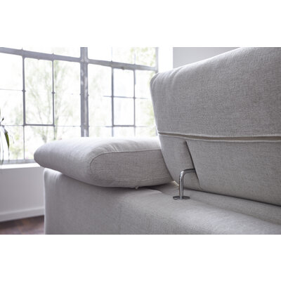 Ecksofa Felipa - Ecke links mit 2,5-Sitzer inkl. Kopfteil verstellbar, Stoff, Natur