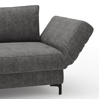 Schlafsofa Verano - Ausrichtung rechts inkl. Schlaffunktion und Bettkasten, Stoff, Dunkelgrau