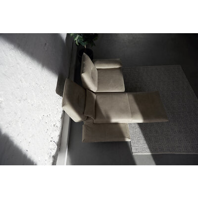 Sofa Lucero - 2,5-Sitzer inkl. Drehsitze und Armlehne/Rückenlehne und Sitztiefe verstellbar, Leder, Taupe